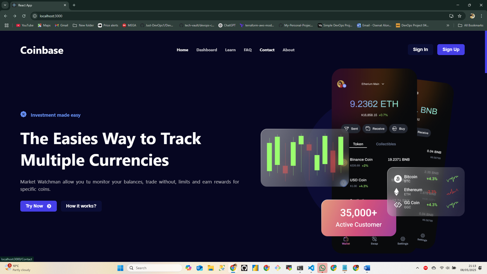 Deploying a React Coinbase Landing Page to AWS